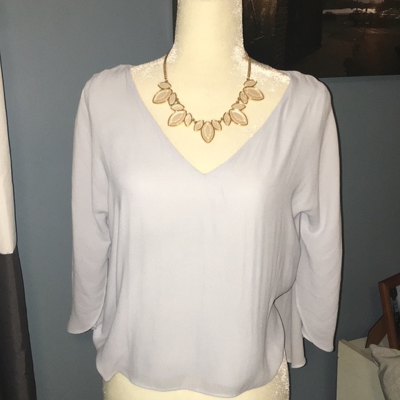 Forever 21 | Baby Blue Flutter Sleeve Top - Picture 1 of 5